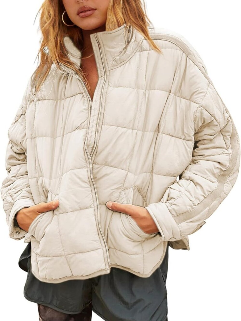 Lightweight Oversized Quilted Puffer Jacket for Women - Stylish & Cozy Outerwear